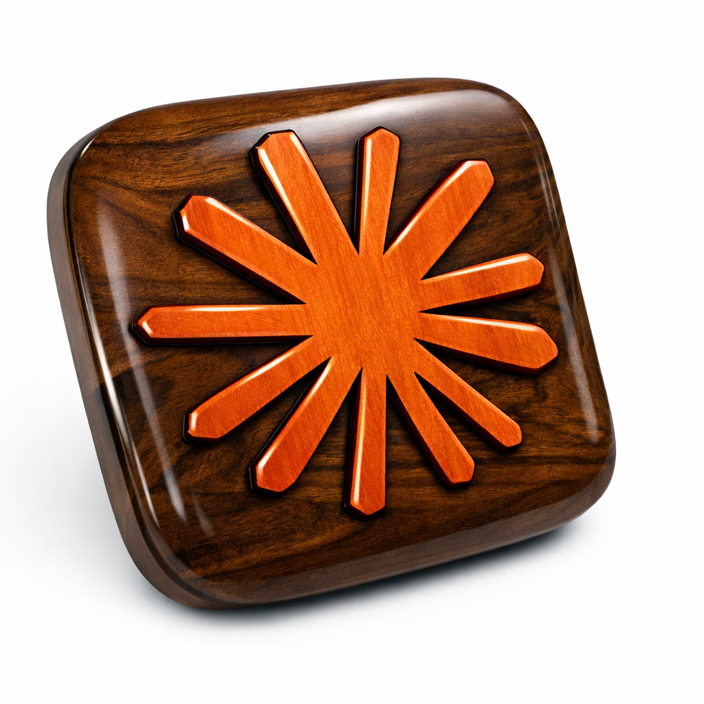 Custom CNC-Carved Wooden App Icon