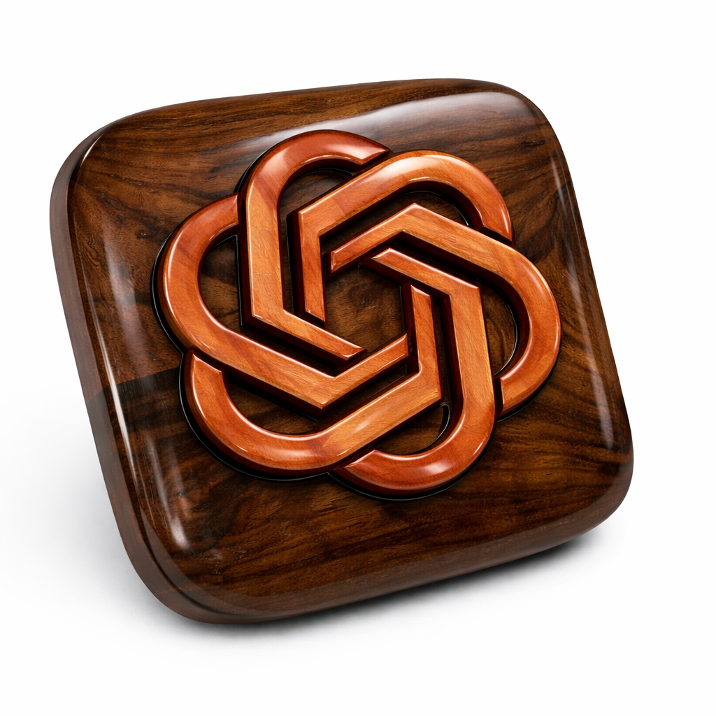 Custom CNC-Carved Wooden App Icon