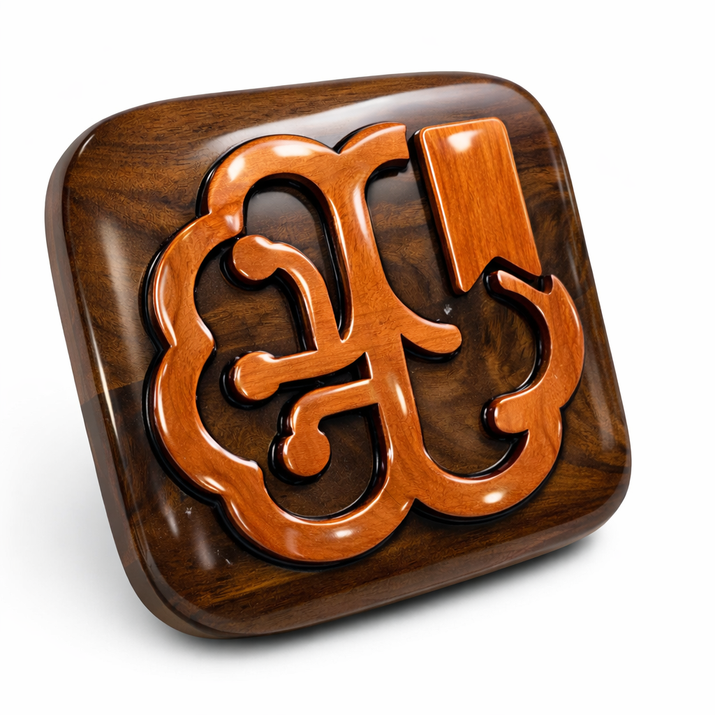 Custom CNC-Carved Wooden App Icon