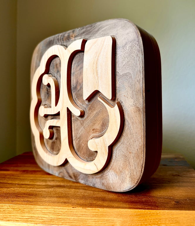 Custom CNC-Carved Wooden App Icon